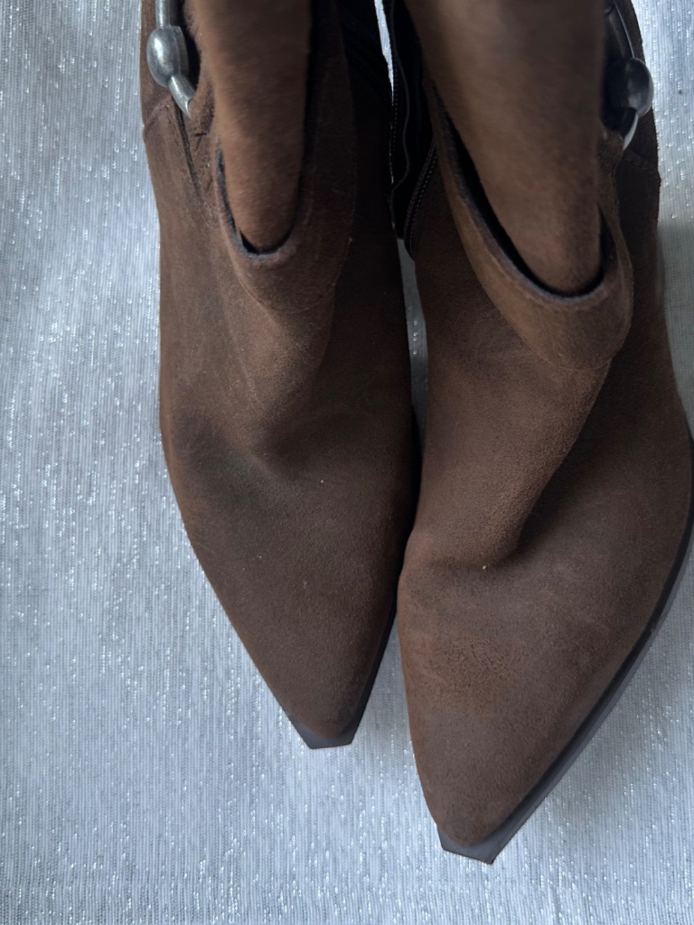like new steve madden dark brown suede boot 8 - Picture 5 of 7